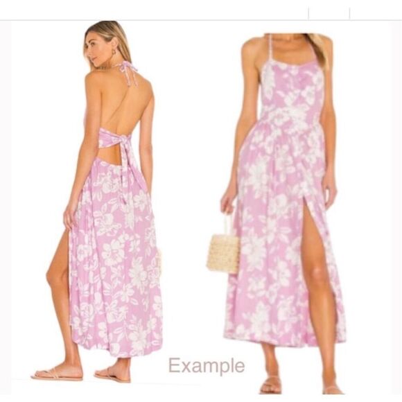 Free People The perfect sundress coconut girl floral print linen blend L - Picture 1 of 14